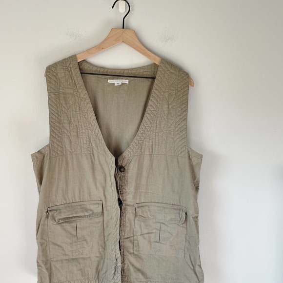 Tibetan Trader Women's 100% Cotton Olive Green Embroidered Vest Size Medium M - Picture 1 of 4